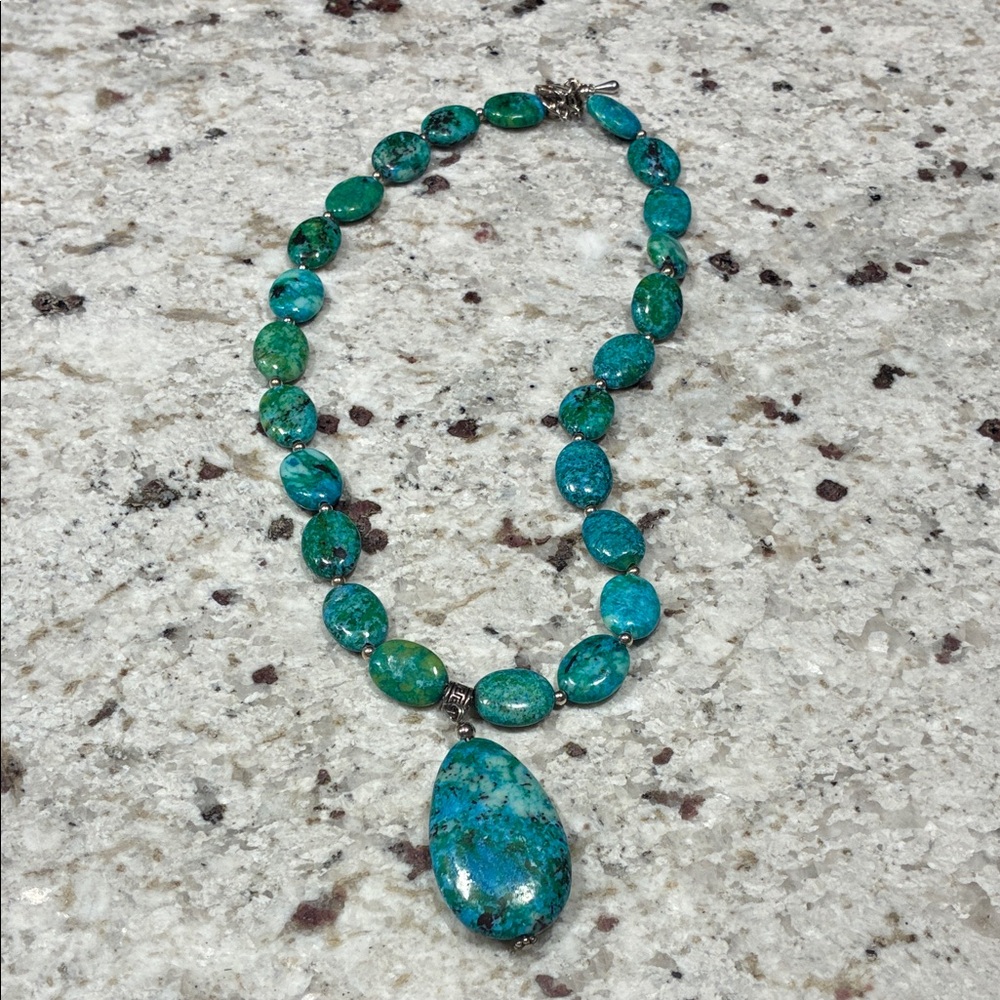 Stauer vintage chrysocolla and silver necklace